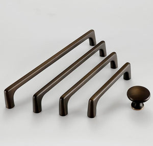 Solid Brass Round Cabinet Ring Pulls - Matte Gold Finish Hardware - #2 Black / 1pc