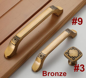 Solid Brass Square Cabinet Pulls & Knobs - Brushed Gold Finish - #2 Square Coffee / 1pc