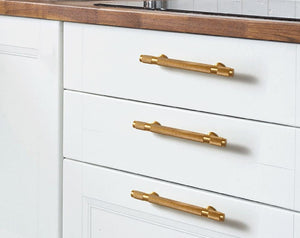 Solid Brass Knurled Cabinet Pulls & Knobs - Brushed Gold Finish - view 8