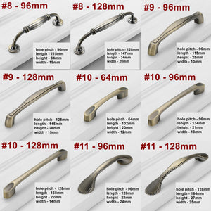 Alloy Neoclassical Cabinet Pulls & Knobs - Antique Bronze Finish - #4 / 1pc