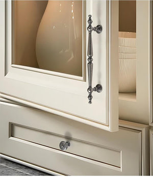 Alloy Round Cabinet Pulls & Knobs - Silver Finish for Wardrobes - 96mm Brass / 1pc