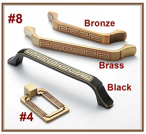 Solid Brass Geometric Cabinet Pulls & Knobs - Black Finish Hardware - #3 Square Brass / 1pc
