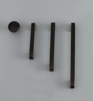 Solid Brass Round Cabinet Edge Pulls - Black Finish for Wardrobes - Coffee 160mm / 1pc