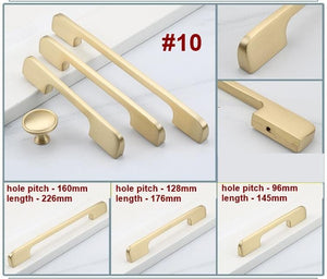 Solid Brass Square Cabinet Pulls & Knobs - Brushed Gold Finish - #8 / 1pc