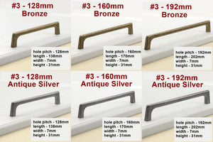 Alloy Vintage Cabinet Pulls & Knobs - Silver Finish for Wardrobes - #2 Bronze / 1pc