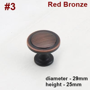 Solid Brass Round Cabinet Pulls & Knobs - Red Bronze Finish Hardware - #1 Round Coffee / 1pc