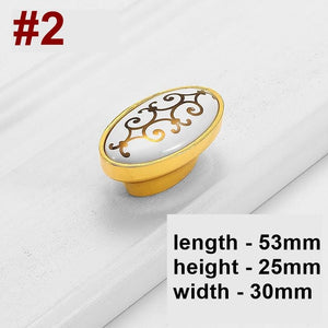 Ceramic Cabinet Pulls & Knobs - White Finish Decorative Hardware - #3 / 1pc