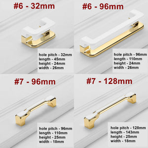 Alloy Minimalist Cabinet Pulls & Knobs - White Finish for Cabinets - #1 - 192mm / 1pc