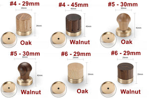 Wood Square Cabinet Pulls & Knobs - Mid-Century Furniture Hardware - #2 Walnut / 1pc