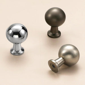 Alloy Round Cabinet Pulls & Knobs - Brushed Nickel Finish Hardware - Light Silver / 1pc