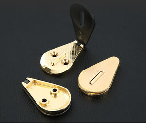 Alloy Floral Flush Cabinet Pulls - Black Finish Furniture Hardware - #2 Gold / 1pc