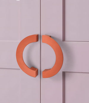 Alloy Geometric Cabinet Pulls & Knobs - White Finish for Cabinets - #2 Orange / 1pc