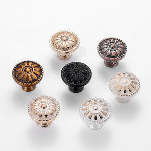Alloy Floral Cabinet Pulls & Knobs - Black Finish for Wardrobes - view 9