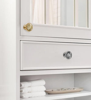 Alloy Vintage Cabinet Pulls & Knobs - Chrome Finish for Wardrobes - #8 Silver / 1pc