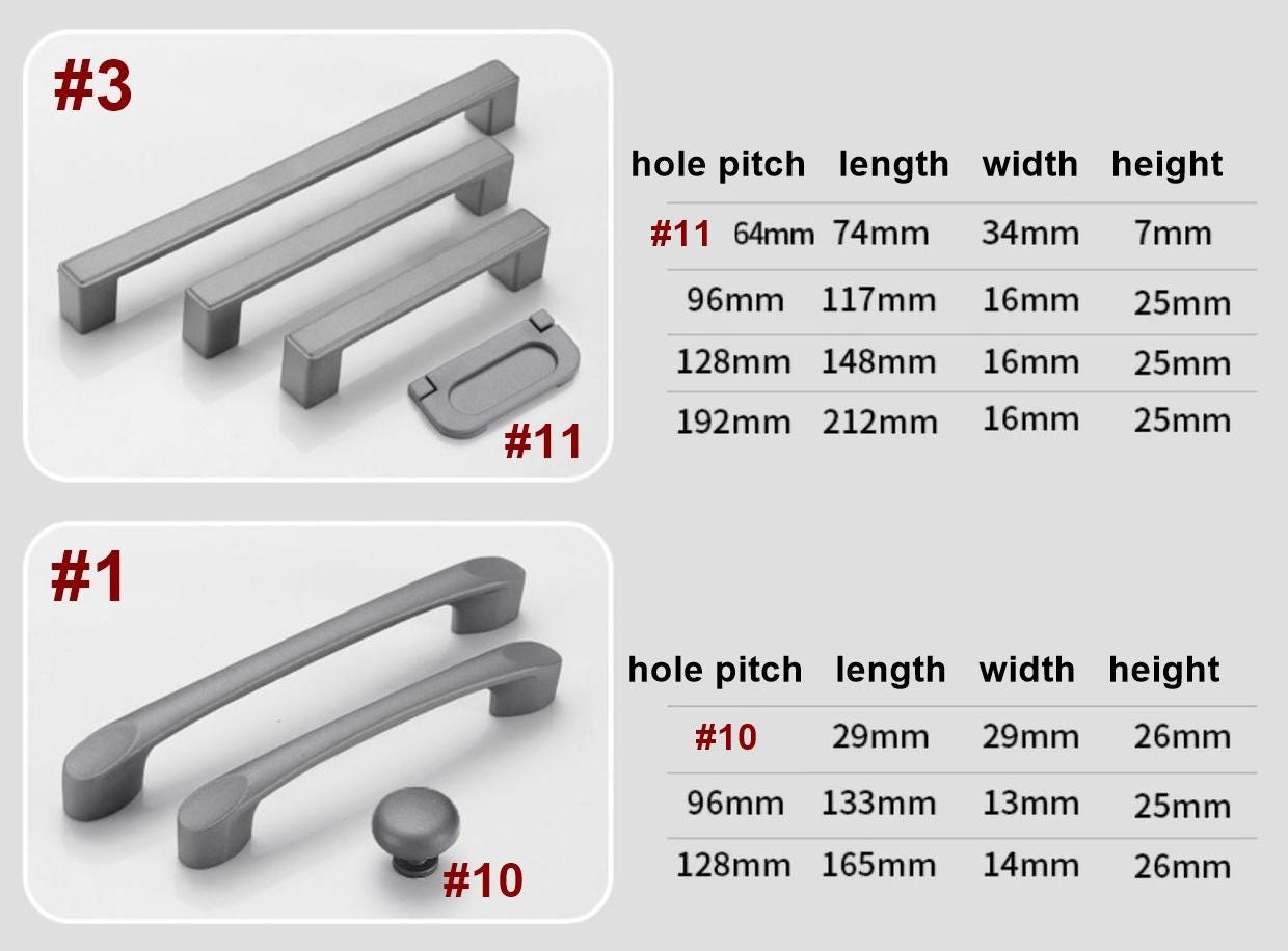 Modern Metal Cabinet Drawer Pulls Matte Nickel Graphite Handles Furniture Knobs Kitchen Wardrobe Closet Cupboard Dresser Door Hardware
