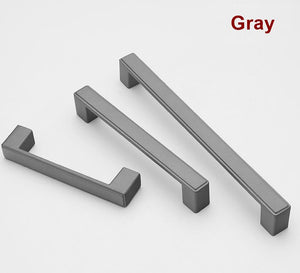 Alloy Geometric Cabinet Pulls & Knobs - Black Finish for Cabinets - 128mm Silver / 1pc
