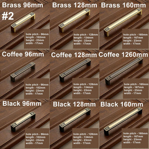 Solid Brass Geometric Cabinet Pulls & Knobs - Black Finish Hardware - #1 Black / 1pc