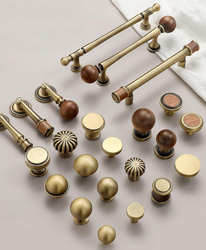 Solid Brass Wood Cabinet Pulls & Knobs - Vintage for DIY Projects - #1 / 1pc