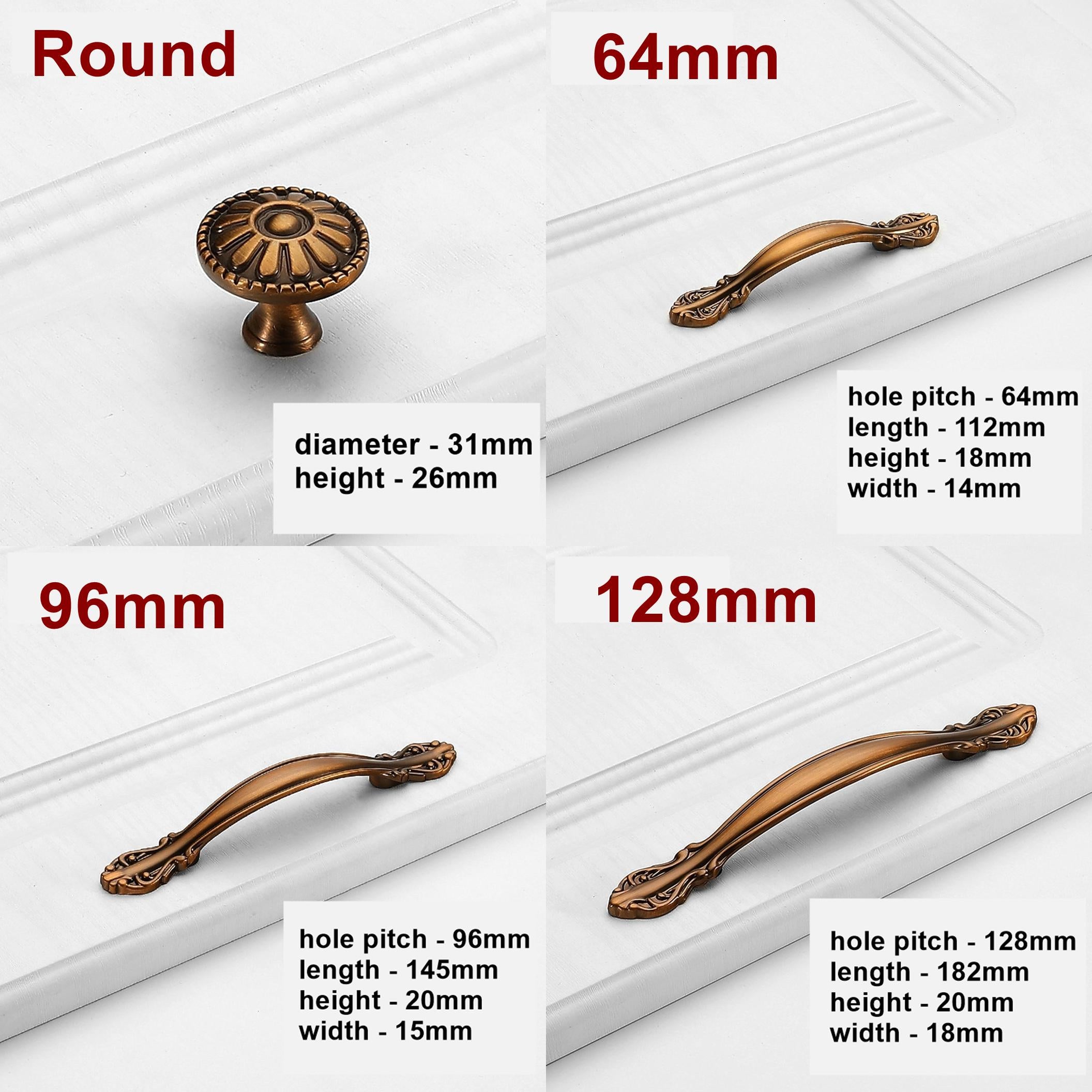 Vintage Baroque Metal Cabinet Handles Classic Drawer Pulls Gold Bronze Black Copper Ivory Furniture Knobs Retro Floral Door Hardware