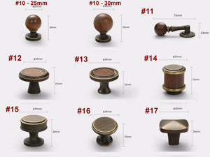 Solid Brass Round Cabinet Pulls & Knobs - Bronze Finish Hardware - #2 - 20mm / 1pc