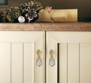 Alloy Diamond Cabinet Pulls & Knobs - Black Finish for Wardrobes - #8 - 35mm / 1pc