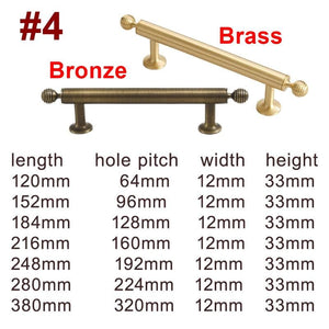 Solid Brass Geometric Cabinet Pulls & Knobs - Bronze Finish Hardware - #4 64mm Brass / 1pc