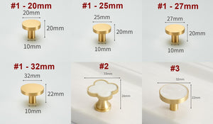Solid Brass Round Cabinet Pulls & Knobs - Brushed Gold Finish - #1 - 25mm / 1pc
