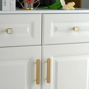 Solid Brass Round Cabinet Pulls & Knobs - Brushed Gold Finish - #4 - 96mm / 1pc