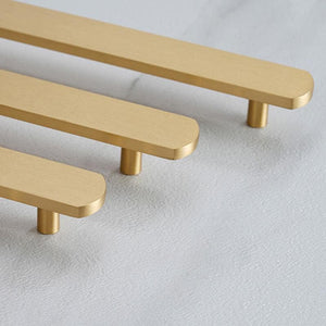Solid Brass Round Cabinet Pulls & Knobs - Brushed Gold Finish - #4 - 128mm / 1pc