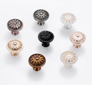 Alloy Floral Cabinet Pulls & Knobs - Black Finish for Wardrobes - #5 / 1pc