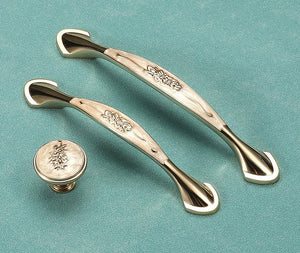 Alloy Floral Cabinet Pulls & Knobs - Gold Finish Furniture Hardware - view 10