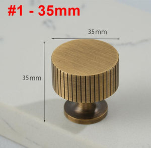 Solid Brass Knurled Cabinet Pulls & Knobs - Bronze Finish Hardware - #2 T-Shape / 1pc