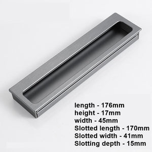 Alloy Flush Cabinet Pulls - Bronze Finish for Cabinets & Drawers - Bronze / 1pc
