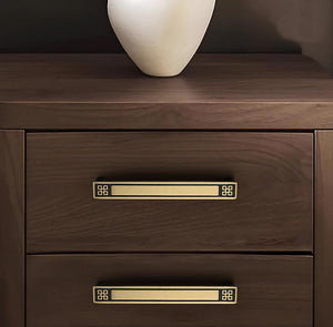 Solid Brass Geometric Cabinet Pulls & Knobs - Black Finish Hardware - #2 Coffee 128mm / 1pc