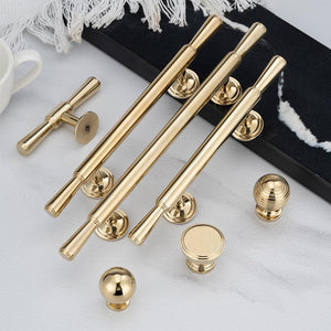 Solid Brass Round Cabinet Pulls & Knobs - Gold Finish for Cabinets - #1 - 25.5mm / 1pc