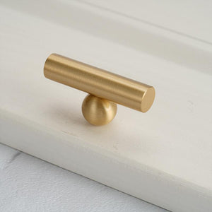 Solid Brass Round Cabinet Pulls & Knobs - Brushed Gold Finish - view 10