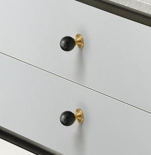 Solid Brass Round Cabinet Pulls & Knobs - Neoclassical Hardware - view 7