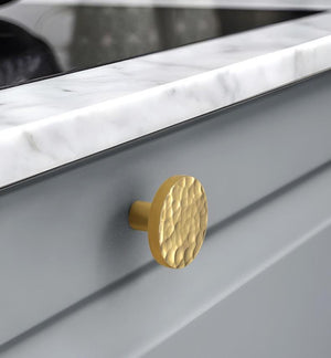 Solid Brass Round Cabinet Pulls & Knobs - Gold Finish for Cabinets - #5 - 31mm / 1pc