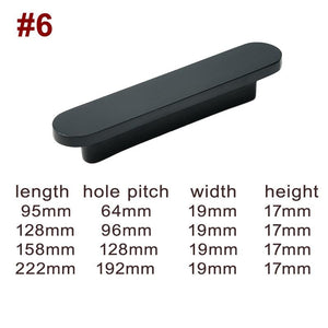 Solid Brass Minimalist Cabinet Pulls & Knobs - Black Finish Hardware - #3 / 1pc