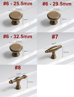 Solid Brass Vintage Cabinet Pulls & Knobs - Bronze Finish Hardware - #1 - 31mm / 1pc