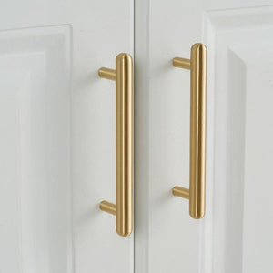 Solid Brass Square Cabinet Pulls & Knobs - Brushed Gold Finish - view 10
