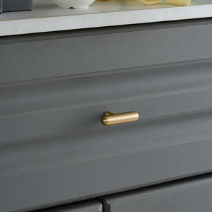 Solid Brass Square Cabinet Pulls & Knobs - Brushed Gold Finish - #4 - 96mm / 1pc