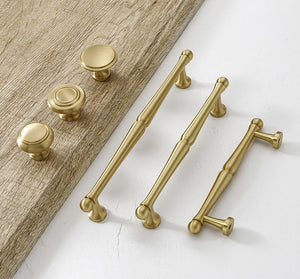 Solid Brass Vintage Cabinet Pulls & Knobs - Gold Finish Hardware - #1 / 1pc