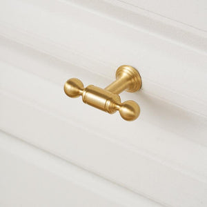 Solid Brass Art Deco Cabinet Pulls & Knobs - Gold Finish Hardware - #6 - 128mm / 1pc