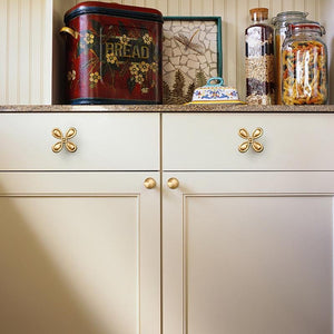 Solid Brass Round Cabinet Pulls & Knobs - Gold Finish for Cabinets - #5 / 1pc