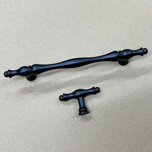 Solid Brass Vintage Cabinet Pulls & Knobs - Black Finish Hardware - #2 - 34.5mm / 1pc