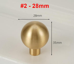 Solid Brass Round Cabinet Pulls & Knobs - Brushed Gold Finish - view 5