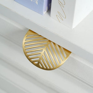 Solid Brass Leaf Cabinet Edge Pulls - Gold Finish for Wardrobes - view 10