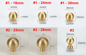Solid Brass Round Cabinet Pulls & Knobs - Gold Finish for Cabinets - #1 - 24mm / 1pc