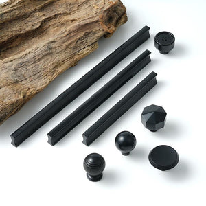 Solid Brass Minimalist Cabinet Pulls & Knobs - Black Finish Hardware - #5 - 30mm / 1pc